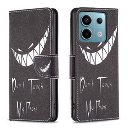 Etui z klapką do Xiaomi Redmi Note 13 Pro 5G, Wallet, Don't Touch My Phone czarne