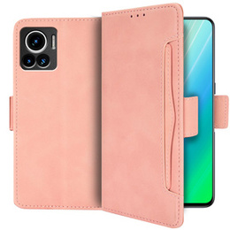 Etui z klapką do Motorola Edge 30 Ultra 5G, Card Slot, różowe