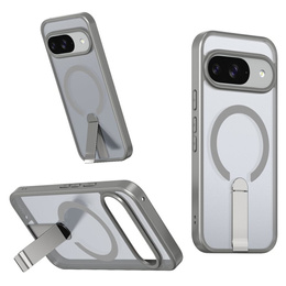 Etui do Google Pixel 10 / 10 Pro, Fusion Hybrid, do MagSafe, z podstawką, szare