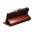 Etui z klapką do iPhone 16 Pro Max, QIALINO Leather Wallet, brązowe