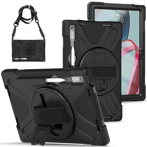 Etui pancerne do Lenovo Tab P11 Pro Gen 2 TB132FU TB132XU 11.2", ochronne 360 z miejscem na rysik, Czarne