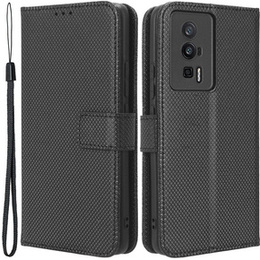 Etui z klapką do Poco F5 Pro 5G, Wallet Smart Magnet, czarne