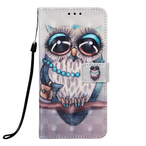 Etui Wallet do Samsung Galaxy A50/A30s, Light Spots Decor, Owl on the branch