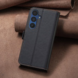 Etui z klapką do Samsung Galaxy A15, BINFEN Wallet, czarne + szkło 9H