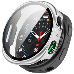 2w1 Etui + Szkło Hartowane do Samsung Galaxy Watch 8 44mm, Srebrne