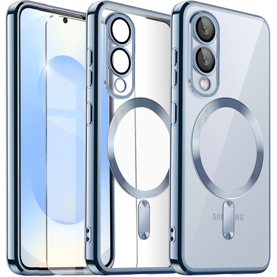 Etui do Samsung Galaxy S25 Edge, Electro MagSafe, niebieskie + Szkło na ekran