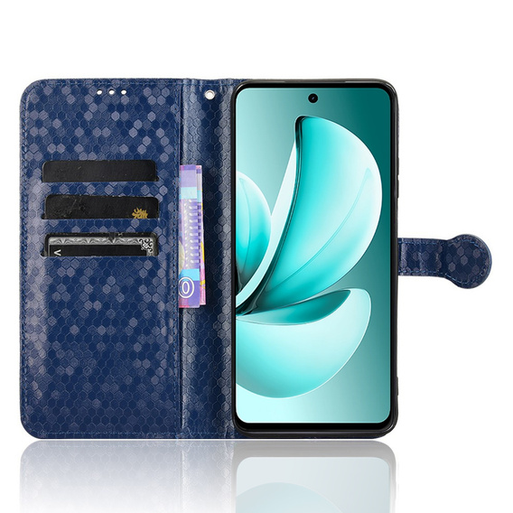 Etui z klapką do Realme C71, Wallet Rhombus, niebieskie
