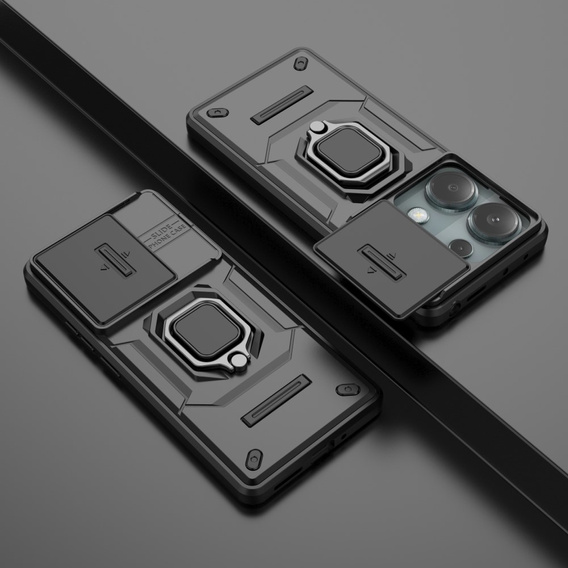 Etui do Xiaomi Redmi Note 13 Pro 4G / Xiaomi Redmi Note 14S / Xiaomi Poco M6 Pro 4G, KickStand Camera Lens, czarne