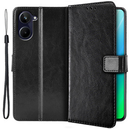 Etui z klapką do Realme 10 4G, Split Leather, Czarne