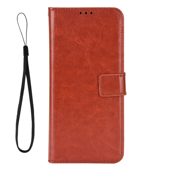 Etui z klapką do Honor Magic 5 Lite, Crazy Horse Wallet, brązowe