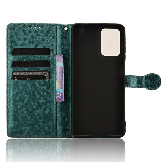 Etui z klapką do Motorola Moto G24 / G24 Power / G04, Wallet Rhombus, zielone