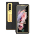 Etui ze szkłem do Samsung Galaxy Z Fold 4 5G, Kickstand Cross Texture, Black