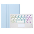 Etui z podświetlaną klawiaturą bluetooth touchpad do Samsung Galaxy Tab S10 Lite / S10 FE / S9 FE, jasnoniebieskie