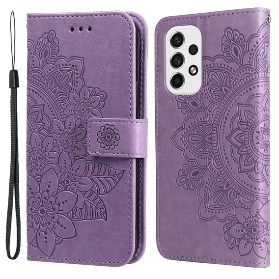Etui z klapką do Samsung Galaxy A53 5G, Mandala Flower, fioletowe
