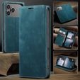 Etui do iPhone 17 Pro Max, ERBORD Vintage portfel z klapką, niebieskie