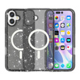 Etui do iPhone 17, do MagSafe, brokatowe, półprzezroczyste czarne