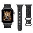 Pasek Silikonowy do Apple Watch 1/2/3/4/5/6/7/8/9/10/11/SE 38/40/41/42mm, Leopard, Czarny