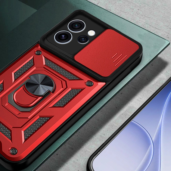Etui pancerne do Oppo Reno 15 FS, CamShield Slide, czerwone