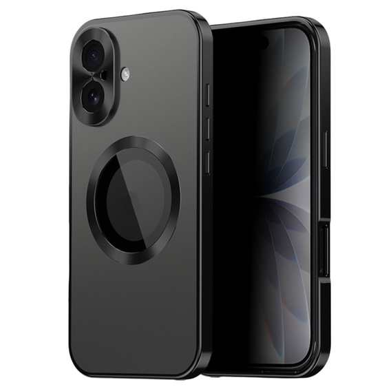 Etui do iPhone 17, ze szkłem prywatyzującym, do MagSafe – czarne