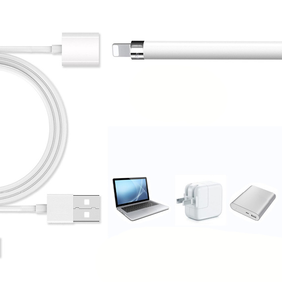 Kabel / Adapter USB do Lightning do Apple Pencil, White