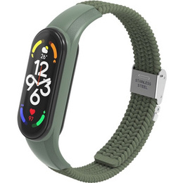 Pasek nylonowy do Xiaomi Mi Band 5/6/7/7 NFC, Green