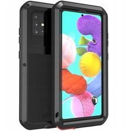 Etui Love Mei do Samsung Galaxy A51, pancerne ze szkłem, czarne