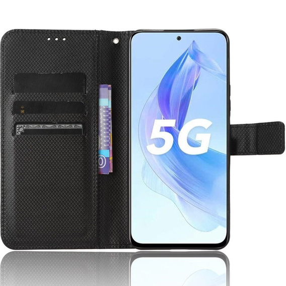 Etui z klapką do Honor 90 Lite 5G, Wallet Smart Magnet, czarne