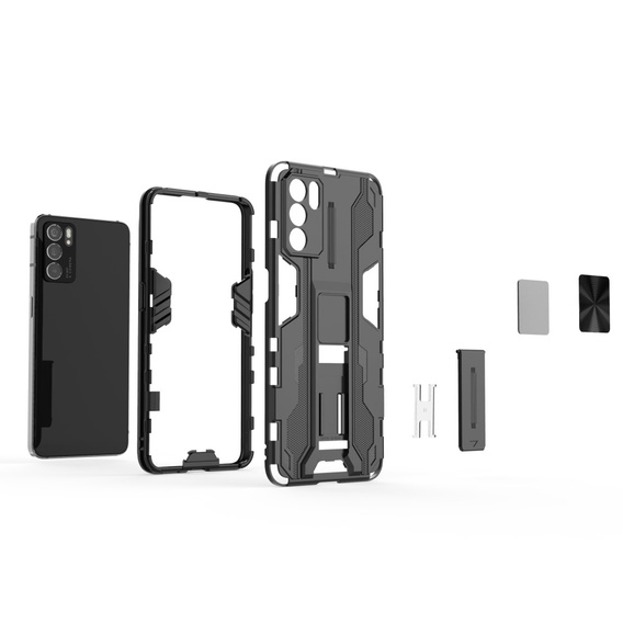 Etui do Oppo Reno6 5G, Military kickstand, szare