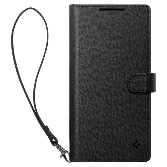 Etui Spigen Wallet "S" do Samsung Galaxy S25+ Plus, Czarne + Szkło Hartowane 9H