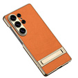 Etui do Samsung Galaxy S26 Ultra, Electro Frame Leather, z podstawką, pomarańczowe