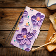 Etui z klapką do Xiaomi Redmi 13C / Poco C65, Wallet, Flowers fioletowe