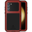 Etui Love Mei do Samsung Galaxy S23 Plus, pancerne ze szkłem, czerwone