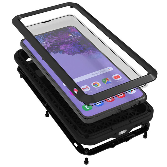 OUTLET Etui Love Mei do Samsung Galaxy S21+ Plus, pancerne ze szkłem, czarne