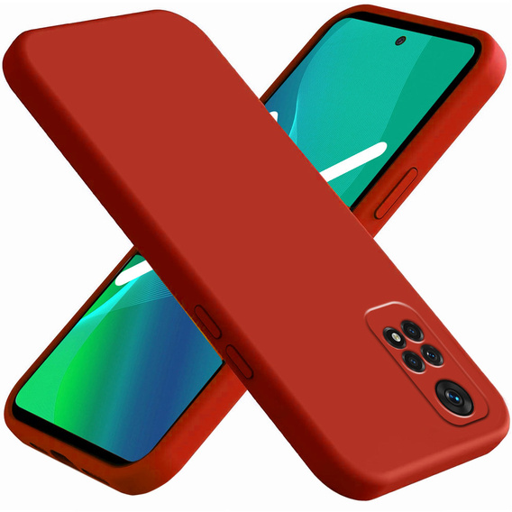 Zestaw Etui Silicone Lite do Xiaomi Redmi Note 11 / 11S, czerwone + szkło