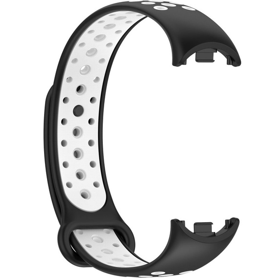 Pasek Silikonowy do Xiaomi Smart Band 10 / 9 / 8, Czarny / Biały