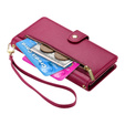 Etui z klapką do Samsung Galaxy S25, Wallet Zipper Pocket, czerwone