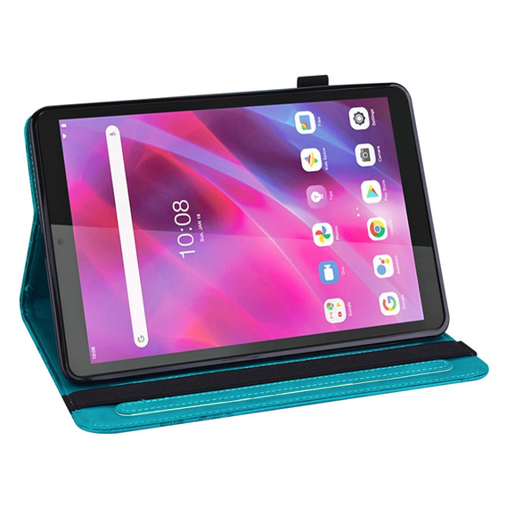 Etui do Lenovo Tab M8 Gen 4 TB-300FU, With stand, Flower, niebieskie