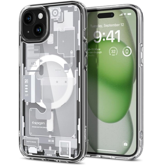 Etui z MagSafe Spigen do iPhone 15 Plus, Ultra Hybrid, Zero One, Białe