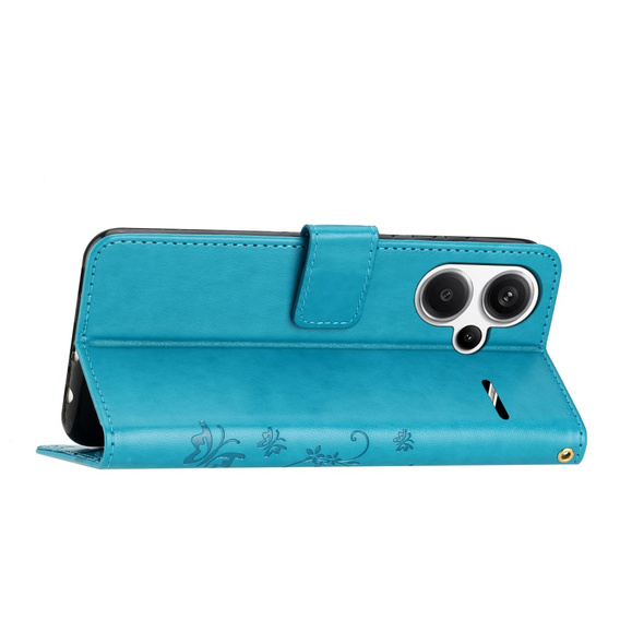 Etui z klapką do Xiaomi Redmi Note 13 Pro+, Butterfly, niebieskie