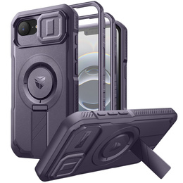 Etui pancerne Dexnor CamProtect z MagSafe do iPhone 16e – fioletowe