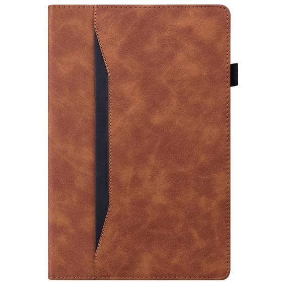Etui biznesowe z eko-skóry do Samsung Galaxy Tab S10 Lite / S10 FE / S9 FE / S9 / S8 / S7 – brązowe
