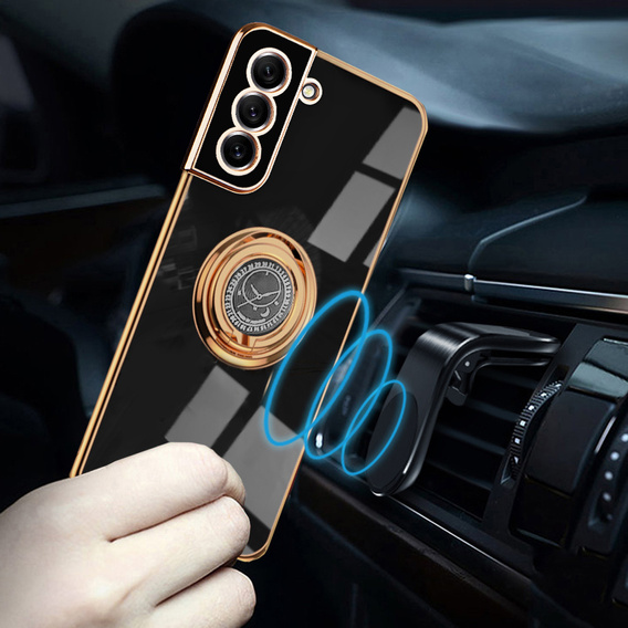 Etui do Samsung Galaxy S21 FE, Electro Ring, czarne