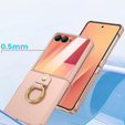 Etui Ring Holder do Samsung Galaxy Z Flip7 5G, ze szkłem na ekran zewnętrzny, złote