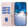 Etui z klapką do Samsung Galaxy A25 5G, BINFEN Wallet, różowe rose gold + szkło 9H