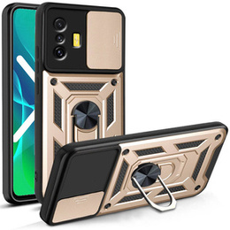 Etui pancerne do Xiaomi Poco F4 GT, CamShield Slide, złote