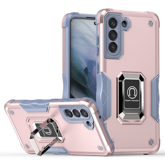 Etui do Samsung Galaxy S21 FE, Dual-Layer Armor, jasnoróżowe