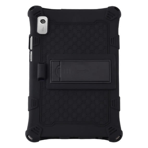 Etui do Lenovo Tab M9, pancerne z podstawką i paskiem, czarne