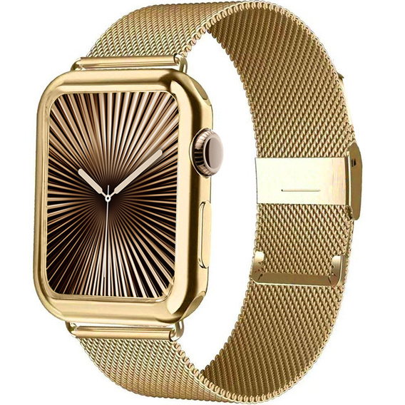 Bransoleta + Etui z Osłoną na Ekran do Apple Watch 10/11 42mm, Złota