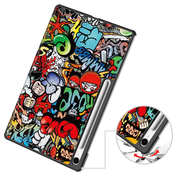 Etui z nadrukiem do Samsung Galaxy Tab S10 FE+ Plus – styl i ochrona w jednym - graffiti