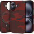 Etui do iPhone 16 Plus, Aramid Fiber MagSafe, czerwone
